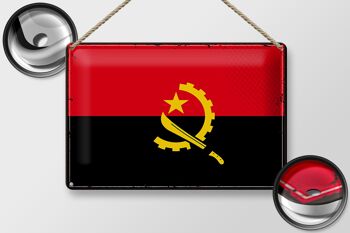 Drapeau en étain de l'Angola, 30x20cm, drapeau rétro de l'angola 2