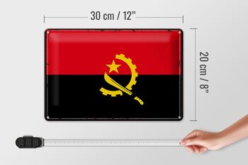 Drapeau en étain de l'Angola, 30x20cm, drapeau rétro de l'angola 4
