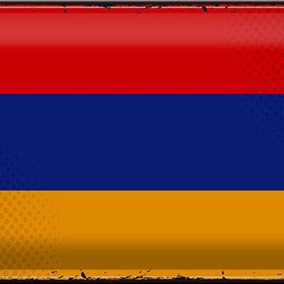 Targa in metallo Bandiera dell'Armenia 30x20 cm Bandiera retrò dell'Armenia