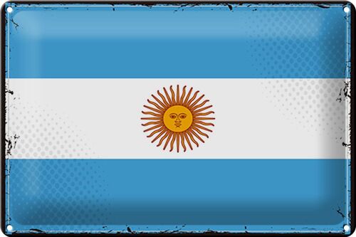 Blechschild Flagge Argentinien 30x20cm Retro Flag Argentina