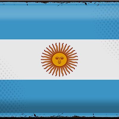 Cartel de chapa Bandera Argentina 30x20cm Bandera Retro Argentina