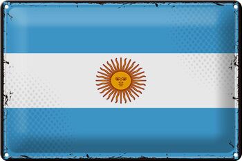Drapeau en étain de l'argentine, 30x20cm, drapeau rétro de l'argentine 1