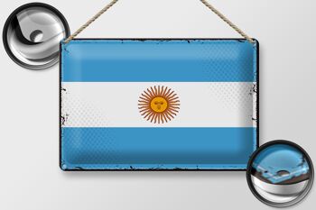 Drapeau en étain de l'argentine, 30x20cm, drapeau rétro de l'argentine 2