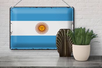 Drapeau en étain de l'argentine, 30x20cm, drapeau rétro de l'argentine 3
