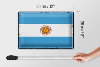 Drapeau en étain de l'argentine, 30x20cm, drapeau rétro de l'argentine 4