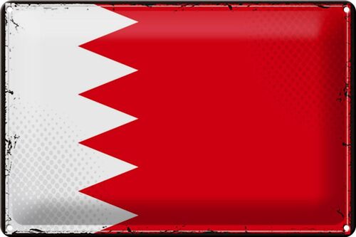 Blechschild Flagge Bahrain 30x20cm Retro Flag of Bahrain