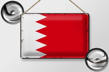 Signe en étain drapeau de Bahreïn, 30x20cm, drapeau rétro de Bahreïn 2