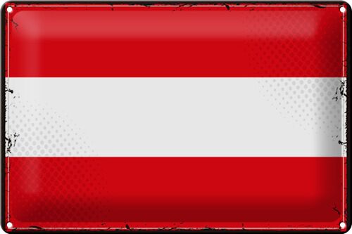Blechschild Flagge Österreich 30x20cm Retro Flag of Austria
