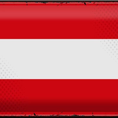 Targa in metallo Bandiera Austria 30x20 cm Bandiera retrò dell'Austria