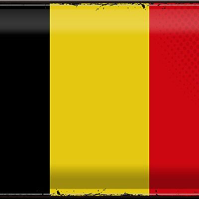 Cartel de chapa Bandera de Bélgica 30x20cm Bandera Retro de Bélgica
