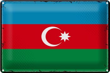 Signe en étain drapeau de l'Azerbaïdjan, 30x20cm, rétro, Azerbaïdjan 1