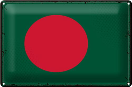 Blechschild Flagge Bangladesch 30x20cm Retro Bangladesh