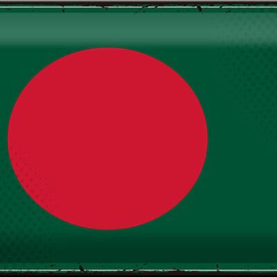 Signe en étain drapeau Bangladesh 30x20cm rétro Bangladesh