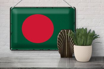 Signe en étain drapeau Bangladesh 30x20cm rétro Bangladesh 3