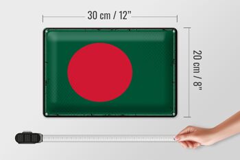 Signe en étain drapeau Bangladesh 30x20cm rétro Bangladesh 4