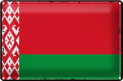 Blechschild Flagge Weißrussland 30x20cm Retro Flag Belarus