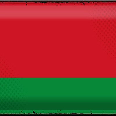 Cartel de chapa con bandera de Bielorrusia, 30x20cm, bandera Retro de Bielorrusia