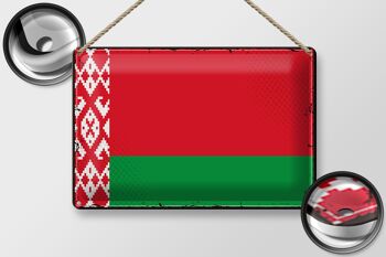 Drapeau en étain pour la biélorussie, 30x20cm, drapeau rétro pour la biélorussie 2