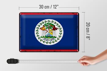 Drapeau en étain du Belize, 30x20cm, drapeau rétro du Belize 4