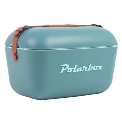 Polarbox Borsa frigo retrò da 12 litri per picnic, campeggio, barbecue primaverile/estivo - Blu classico