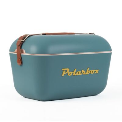 Polarbox Borsa frigo retrò da 12 litri per picnic, campeggio, barbecue primaverile/estivo - Blu classico