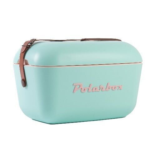 Polarbox Spring/Summer Picnic, Camping, BBQ Retro 12L Cool Box - Cyan Classic