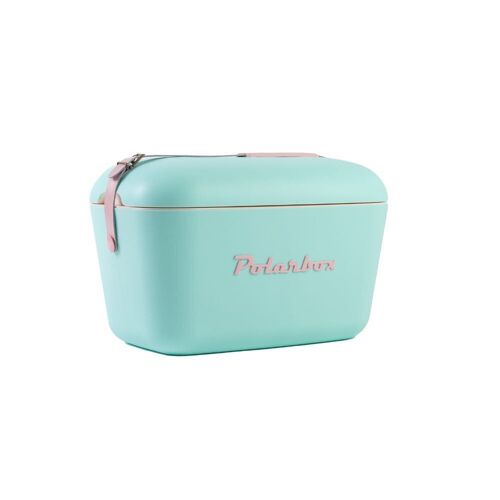 Polarbox Spring/Summer Picnic, Camping, BBQ Retro 20L Cool Box - Cyan Pop