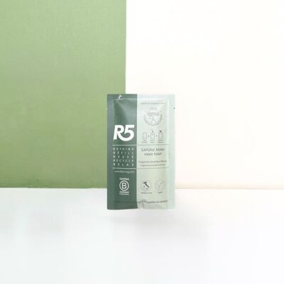 Jabón de manos R5 - 1 recambio para botella de 350 ml - para reconstituir - Hecho en Italia