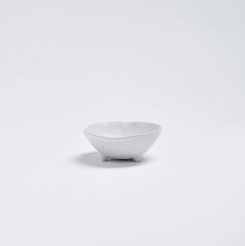 Nature Shape White Mini Footed Bowl - 4 Pieces Set