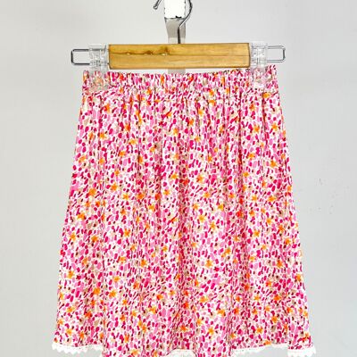 Floral skirt with little heart lace for girls