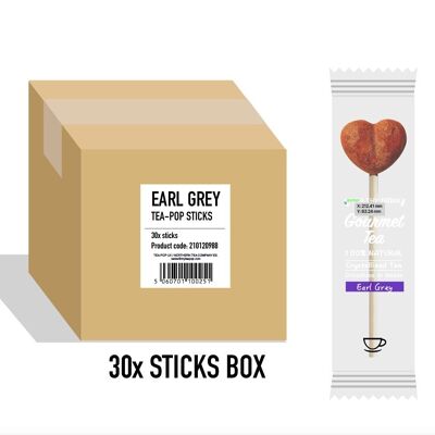 Bâtonnets de thé Earl Grey, pour services de restauration, carton de 30 bâtonnets