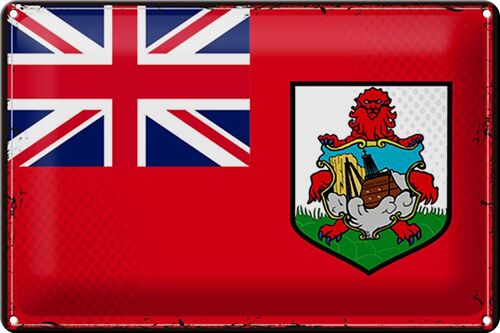 Blechschild Flagge Bermuda 30x20cm Retro Flag of Bermuda