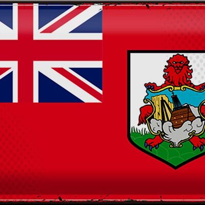 Cartel de chapa Bandera de Bermudas 30x20cm Bandera Retro de Bermudas