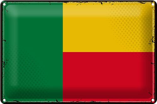 Blechschild Flagge Benin 30x20cm Retro Flag of Benin
