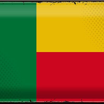 Cartel de chapa Bandera de Benin 30x20cm Bandera Retro de Benin