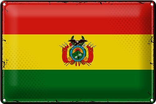 Blechschild Flagge Bolivien 30x20cm Retro Flag of Bolivia