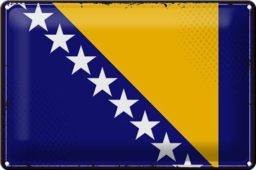Blechschild Flagge Bosnien und Herzegowina 30x20cm Retro