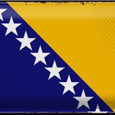 Blechschild Flagge Bosnien und Herzegowina 30x20cm Retro