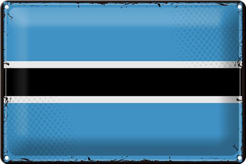 Blechschild Flagge Botswana 30x20cm Retro Flag of Botswana