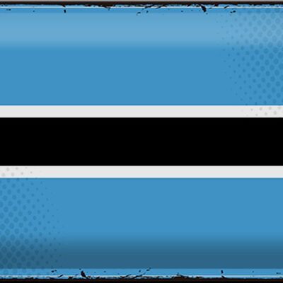 Cartel de chapa Bandera de Botswana, 30x20cm, bandera Retro de Botswana