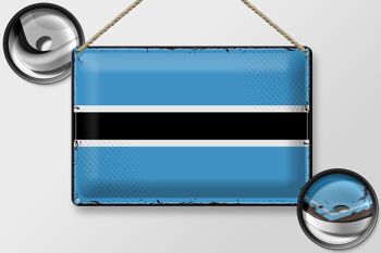 Drapeau en étain du Botswana, 30x20cm, drapeau rétro du Botswana 2