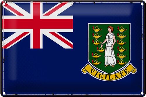 Blechschild Flagge Britische Jungferninseln 30x20cm Retro