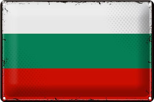 Blechschild Flagge Bulgarien 30x20cm Retro Flag Bulgaria