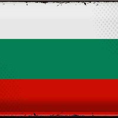 Targa in metallo Bandiera Bulgaria 30x20 cm Bandiera retrò Bulgaria