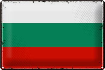 Signe en étain drapeau Bulgarie 30x20cm drapeau rétro Bulgarie 1