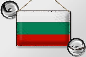 Signe en étain drapeau Bulgarie 30x20cm drapeau rétro Bulgarie 2