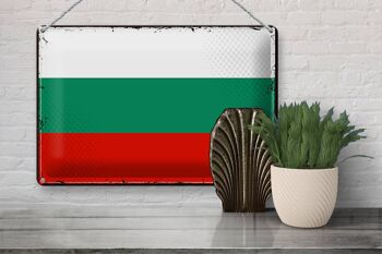 Signe en étain drapeau Bulgarie 30x20cm drapeau rétro Bulgarie 3
