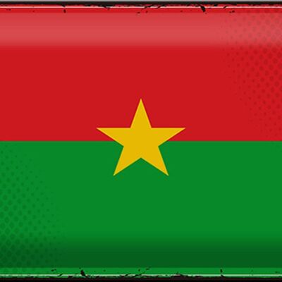Targa in metallo Bandiera Burkina Faso 30x20 cm Retro Burkina Faso