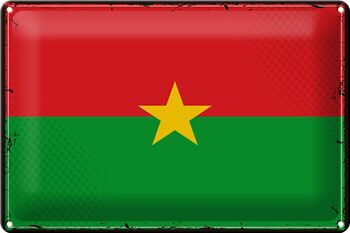 Signe en étain drapeau Burkina Faso 30x20cm rétro Burkina Faso 1