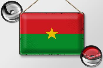Signe en étain drapeau Burkina Faso 30x20cm rétro Burkina Faso 2